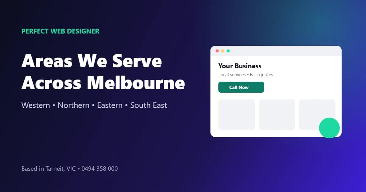 Areas we serve: website design and SEO across Melbourne suburbs