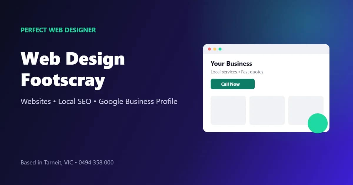 Web design Footscray: website and local SEO illustration for Footscray businesses