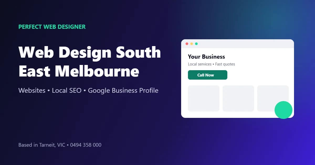 Web design south east Melbourne: website and local SEO illustration for South East Melbourne businesses