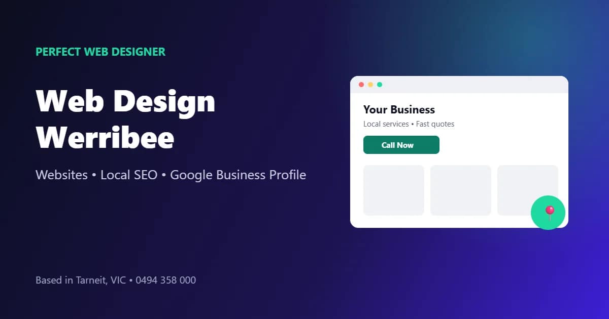 Web design Werribee: website and local SEO illustration for Werribee businesses