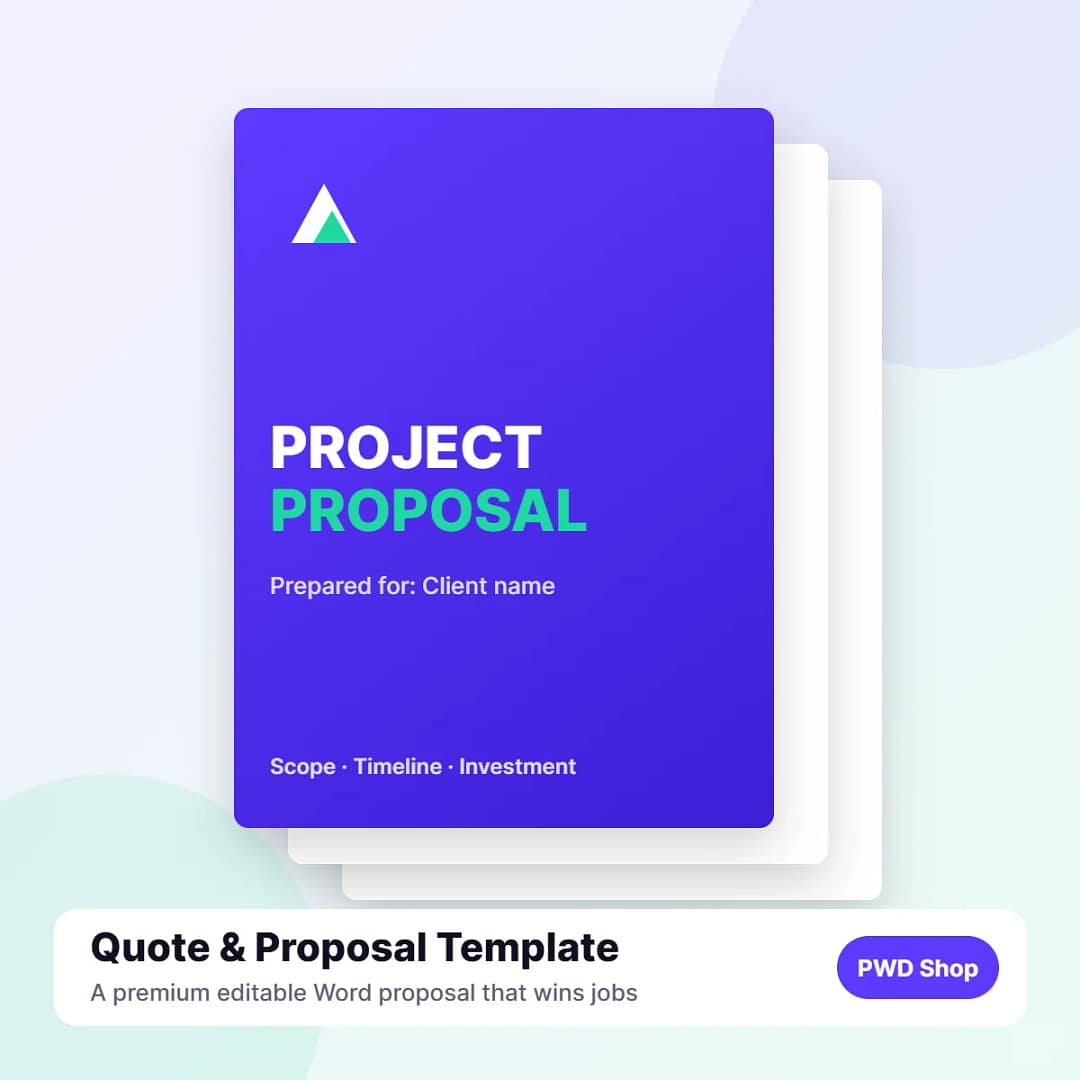 Business proposal template designed in Microsoft Word