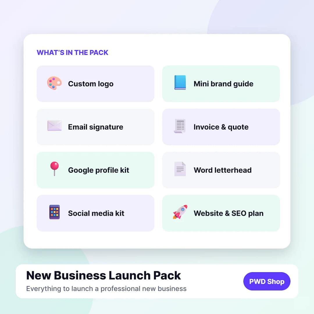 New Business Launch Pack bundle contents